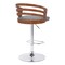 Armen Living Adele Adjustable Height Swivel Gray Faux Leather and Walnut Wood Bar Stool with Chrome Base LCADSWBAGRWA - alternate 7